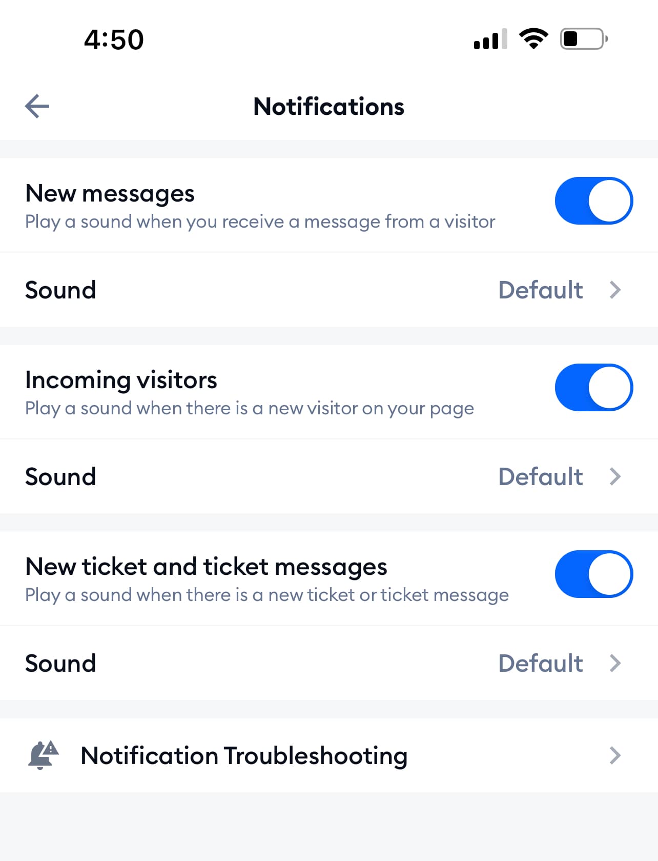 Default Notifications